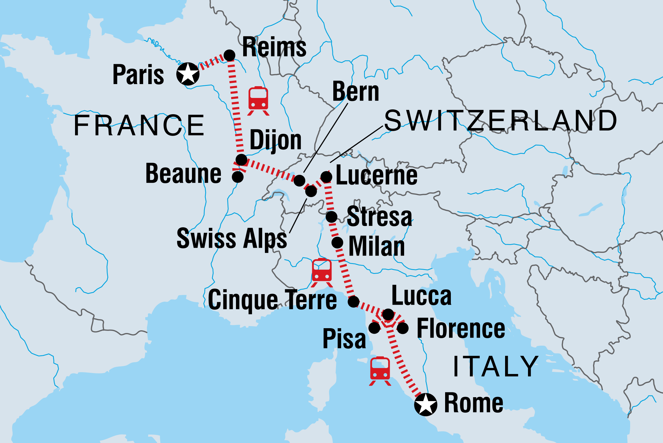 travel from paris france to rome italy
