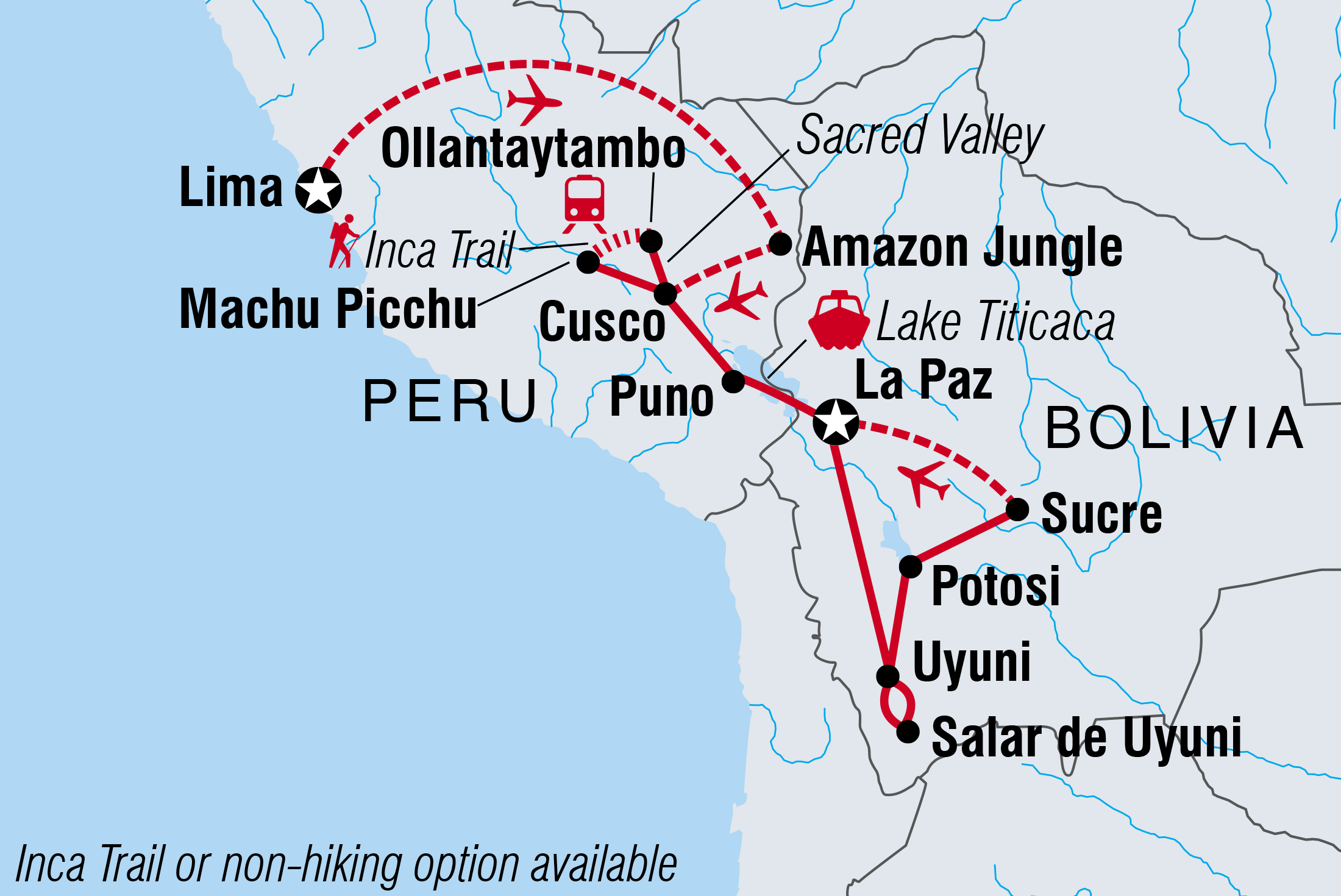 travel from peru to bolivia