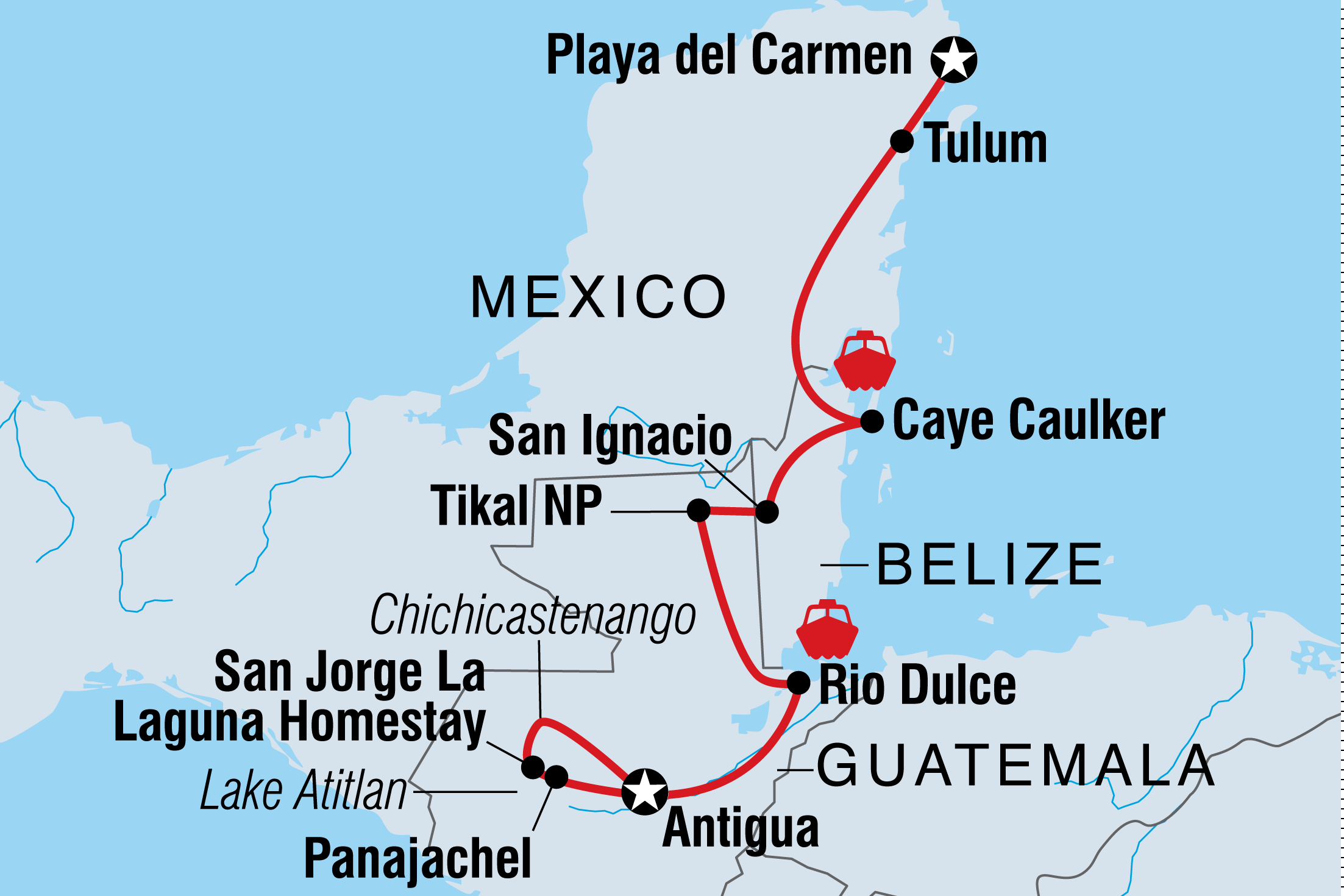 travel between belize and guatemala