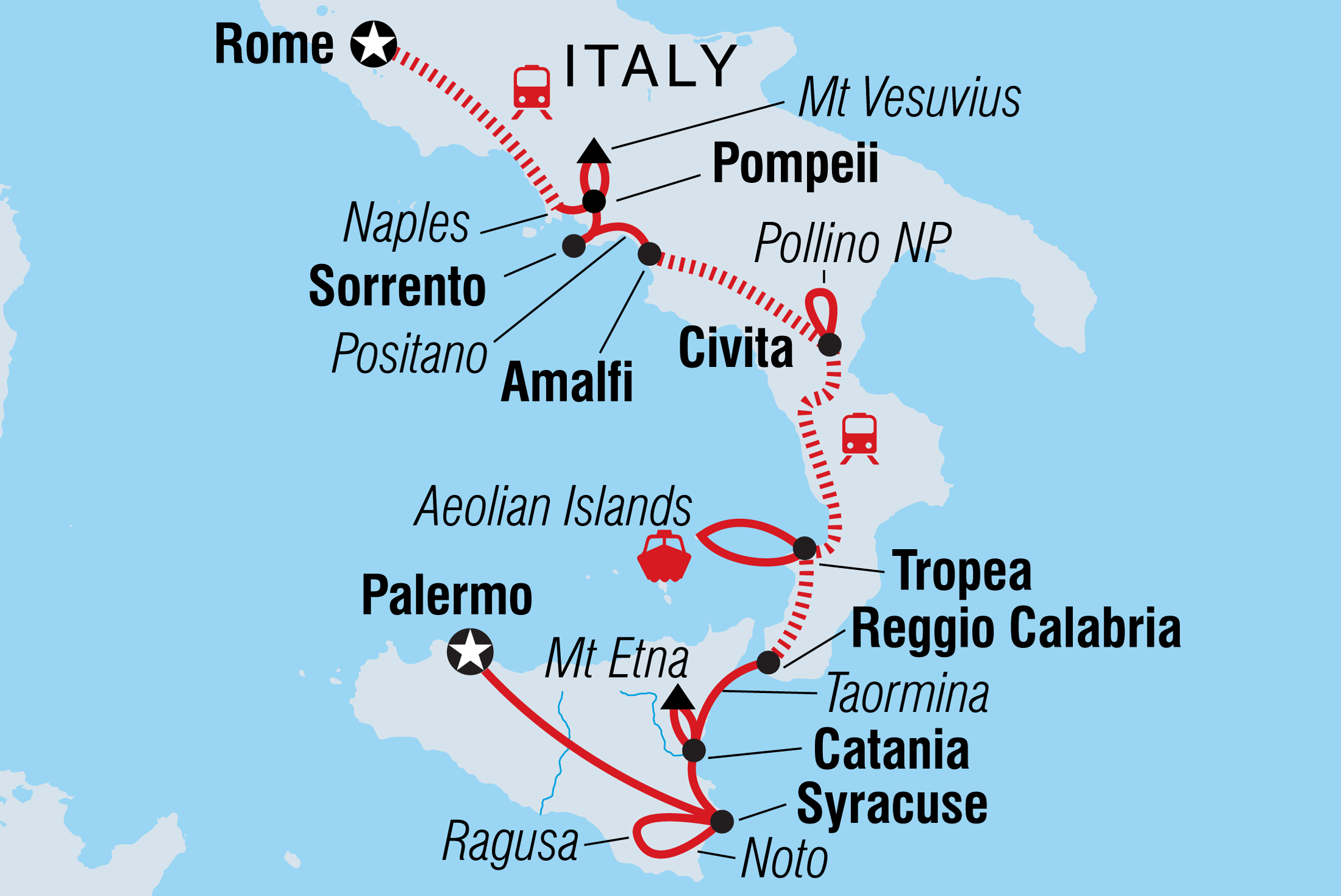 travel sicily to rome