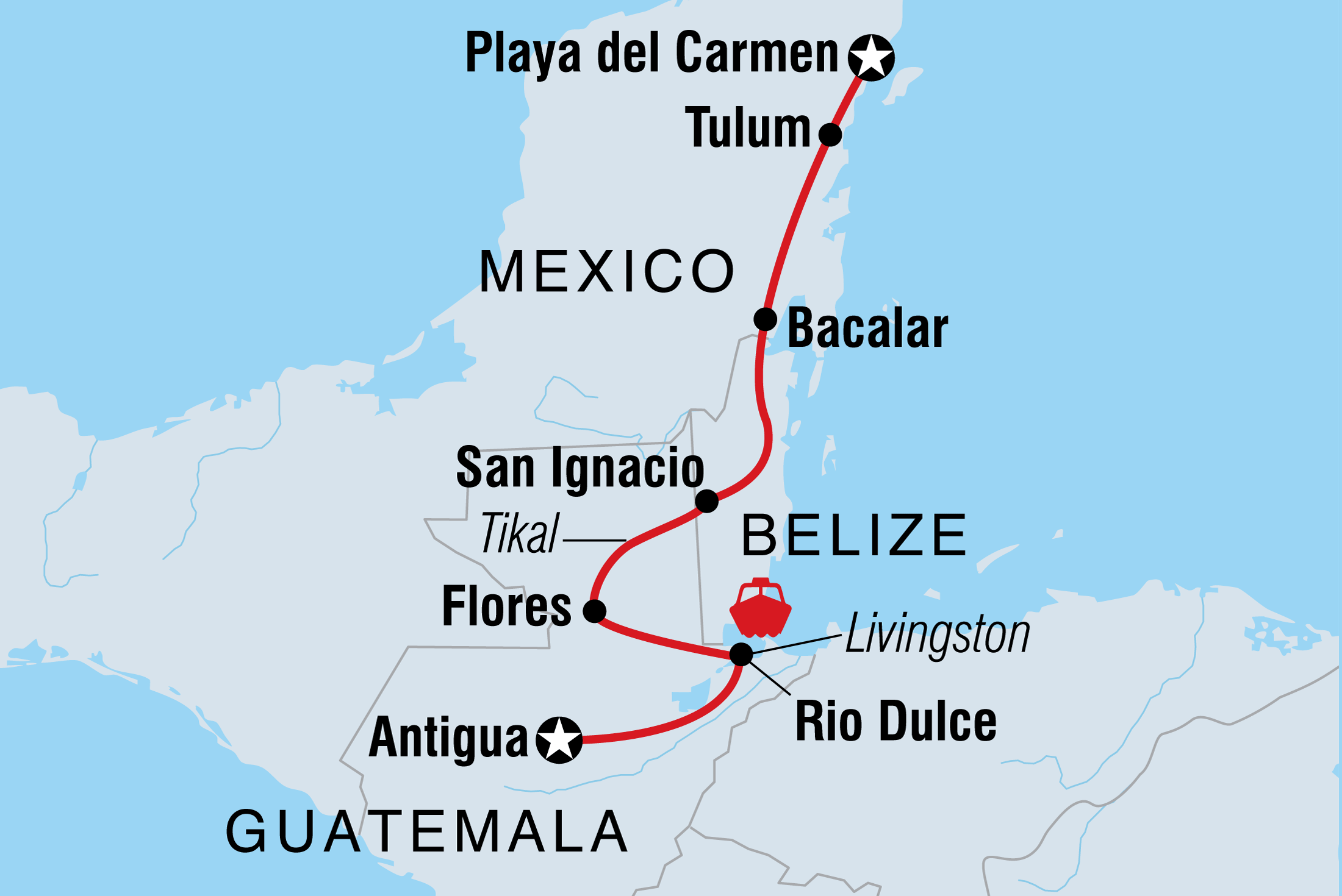 Guatemala to Mexico