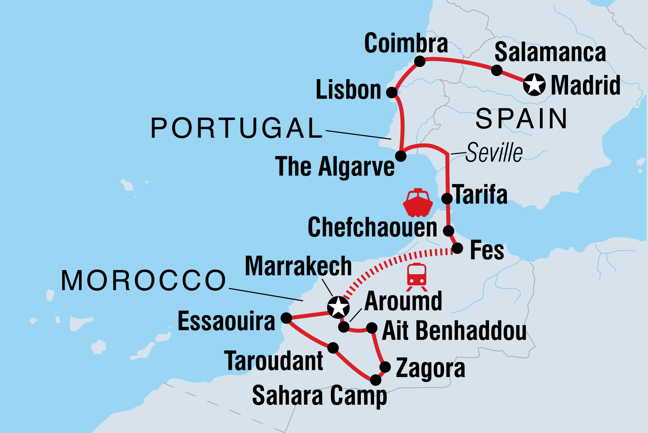 tour from morocco to spain