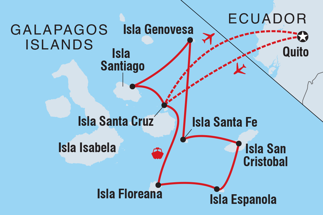 tourhub | Intrepid Travel | Complete Galapagos (Grand Daphne) | Tour Map