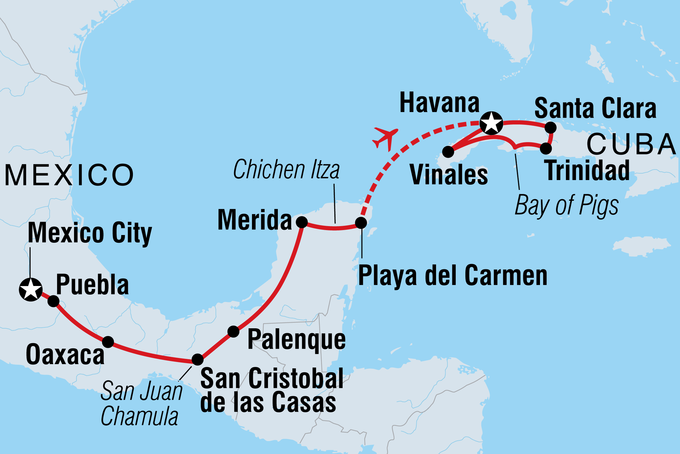 cuba travel to mexico