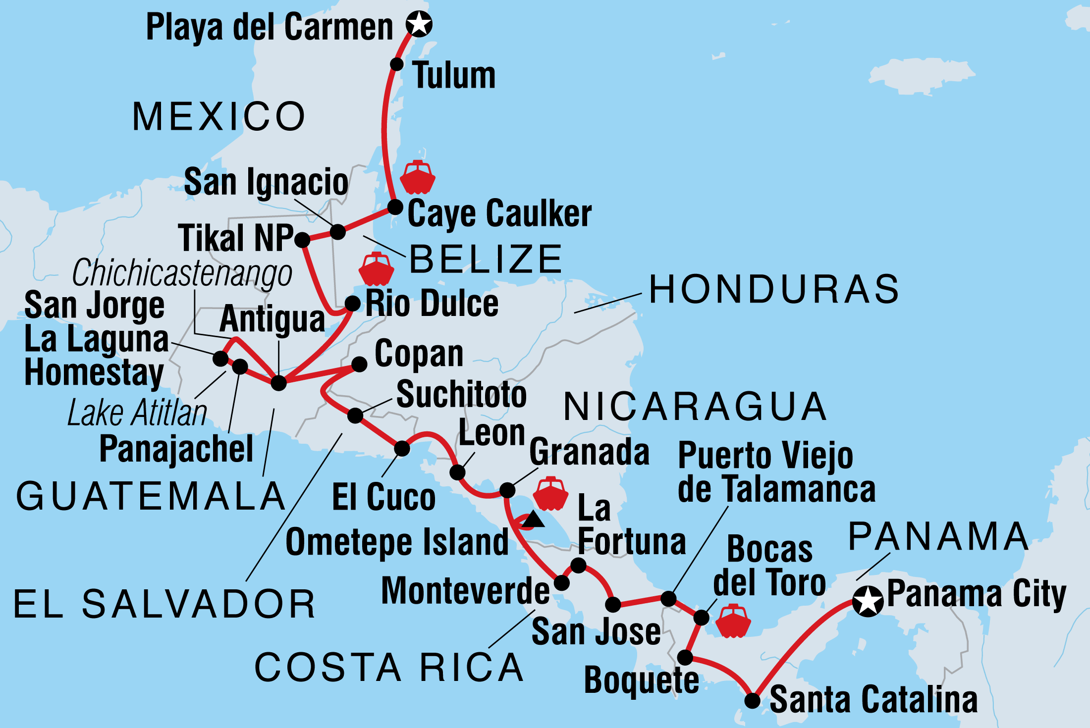 tourhub | Intrepid Travel | Best of Central America | Tour Map