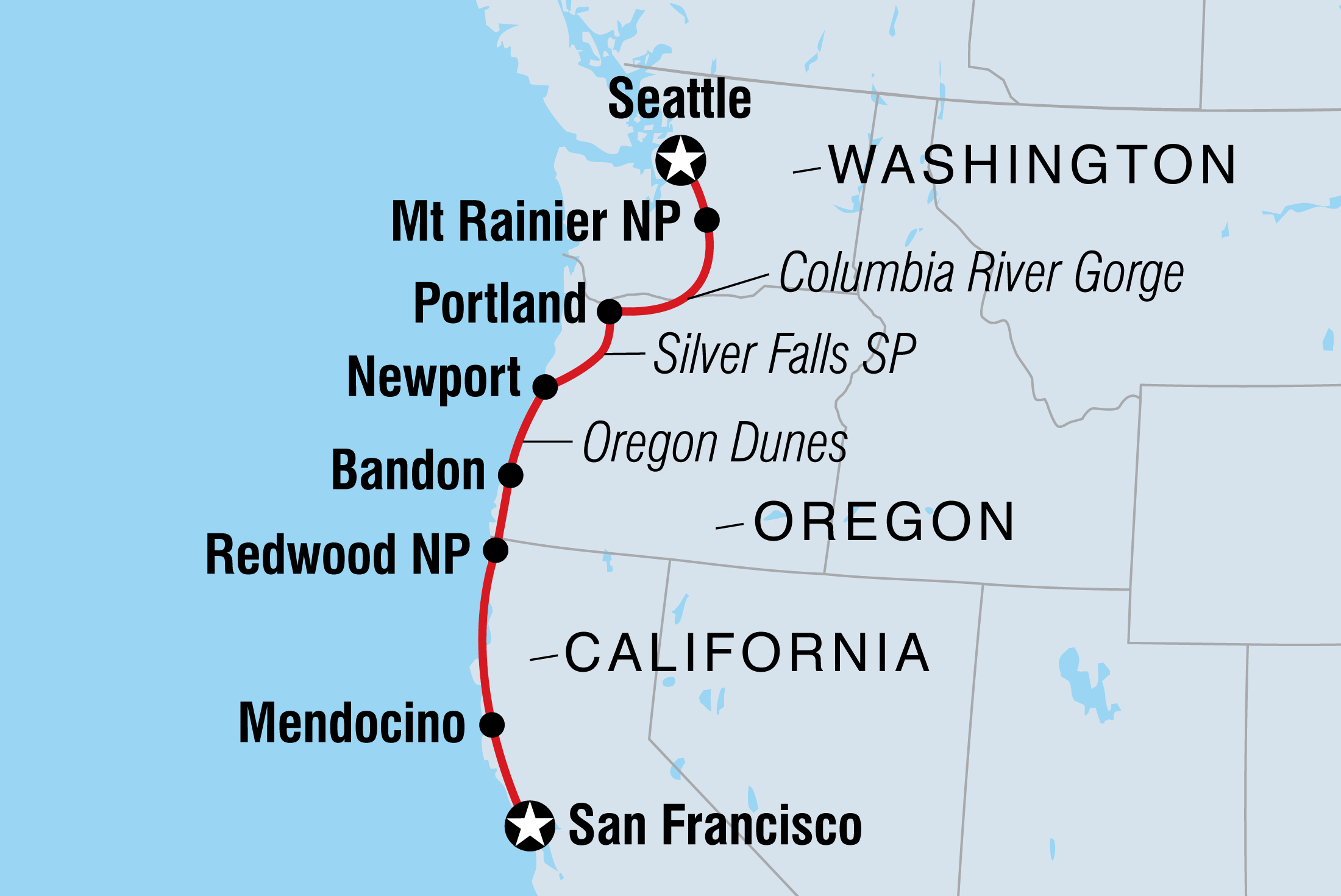 Road Trip Seattle to San Francisco