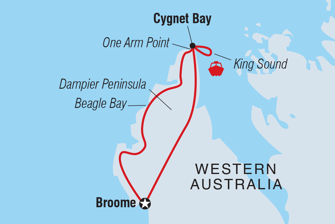 tourhub | Intrepid Travel | Dampier Peninsula & the Kimberley Coast  | Tour Map