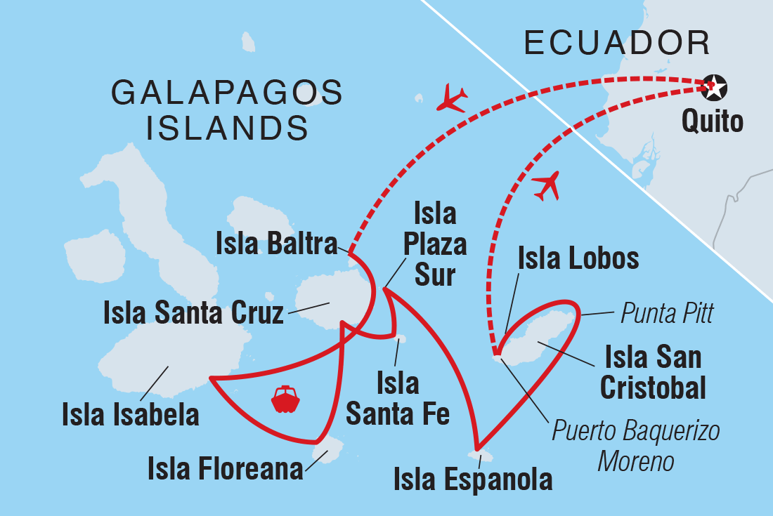 tourhub | Intrepid Travel | Classic Galapagos: Southern Islands (Grand Queen Beatriz) | Tour Map