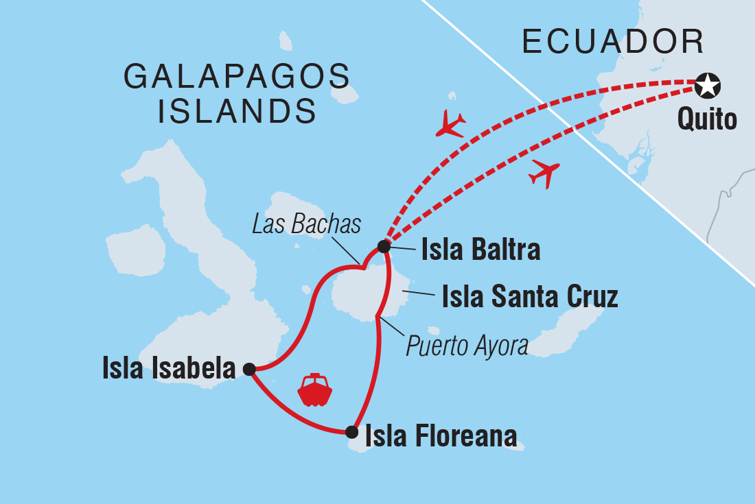 Galapagos Encounter: Southern Islands (Grand Queen Beatriz) Itinerary Map