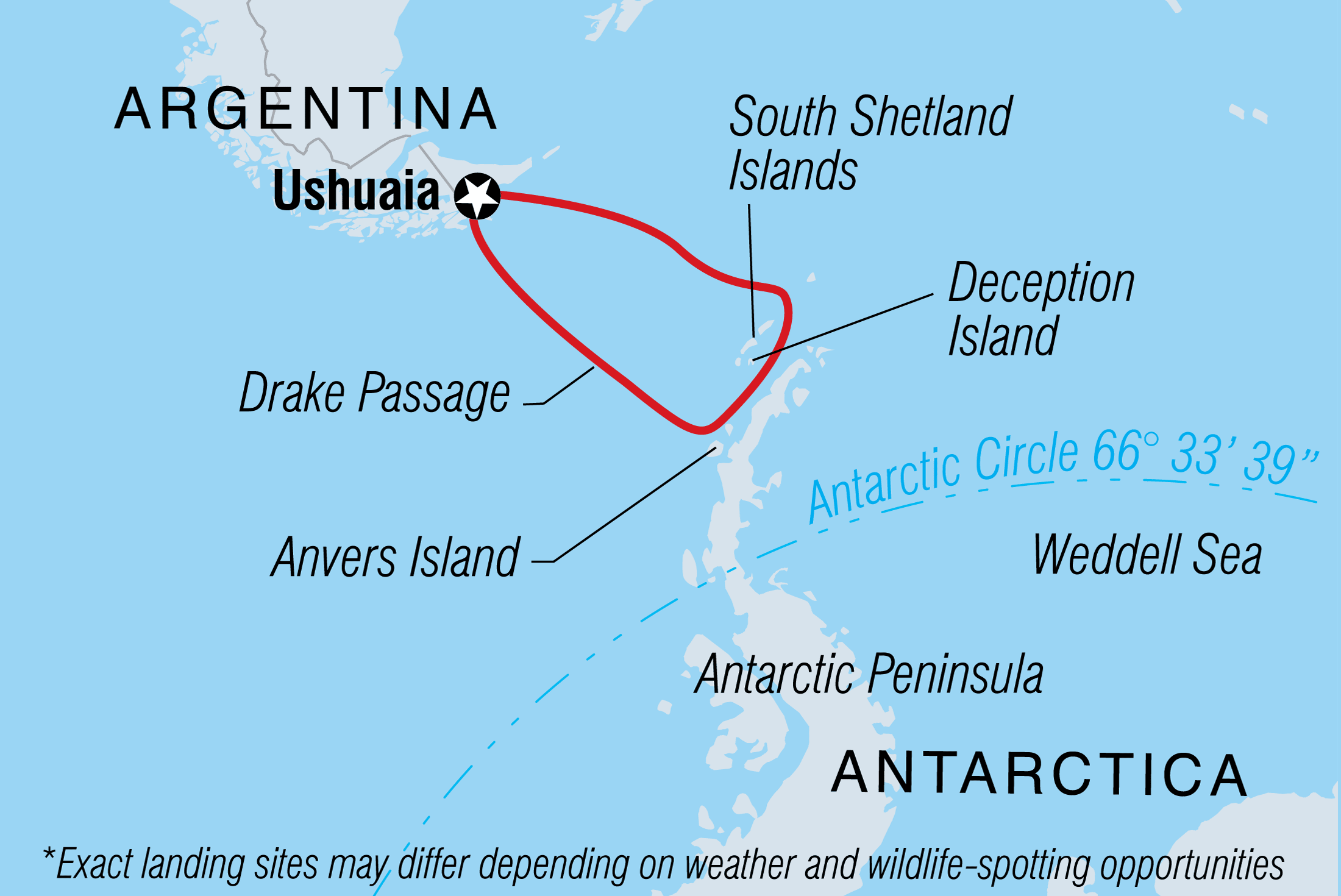 tourhub | Intrepid Travel | Best of Antarctica: Wildlife Explorer (Ocean Endeavour) | Tour Map