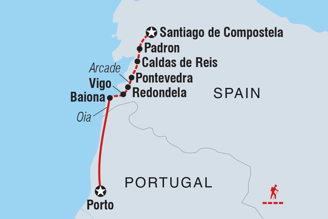 Portuguese Camino Itinerary Map