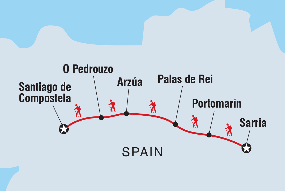 tourhub | Intrepid Travel | Walk the Camino de Santiago | Tour Map