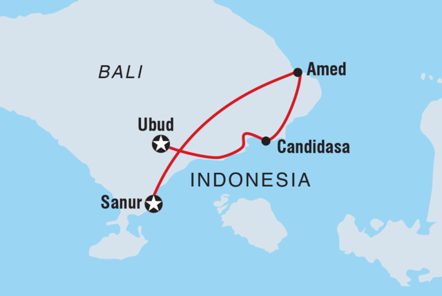 tourhub | Intrepid Travel | Bali Family Holiday with Teenagers | TIFA | Route Map
