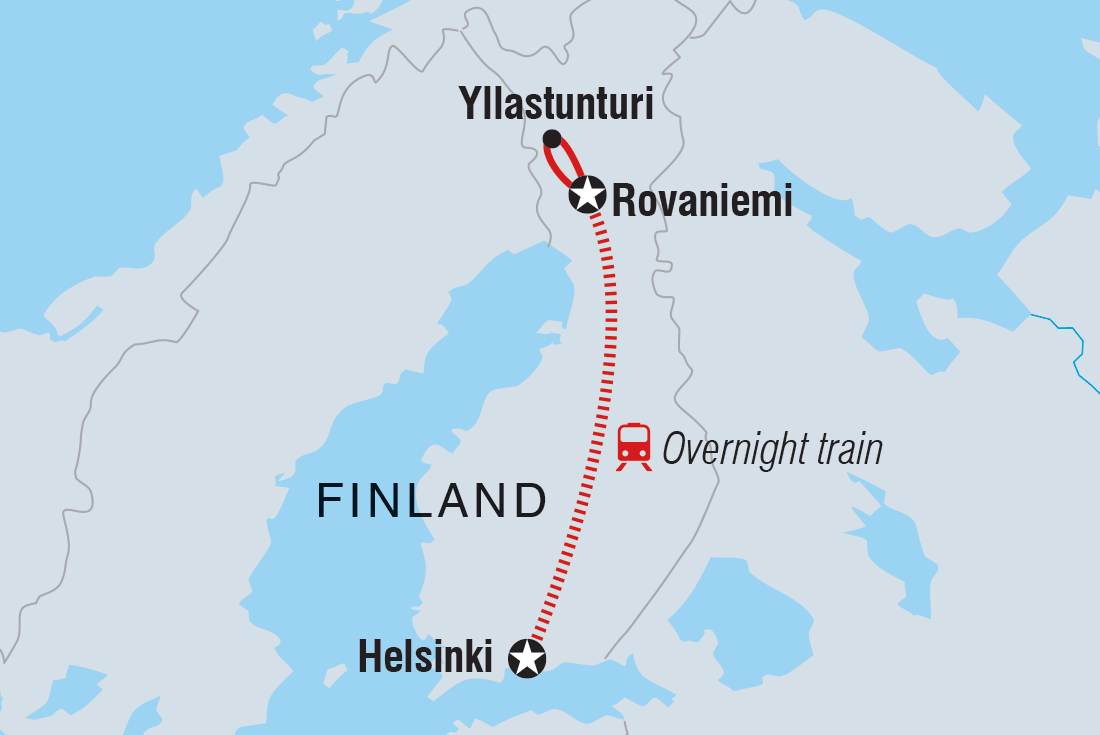 tourhub | Intrepid Travel | Finnish Lapland in Winter | Tour Map