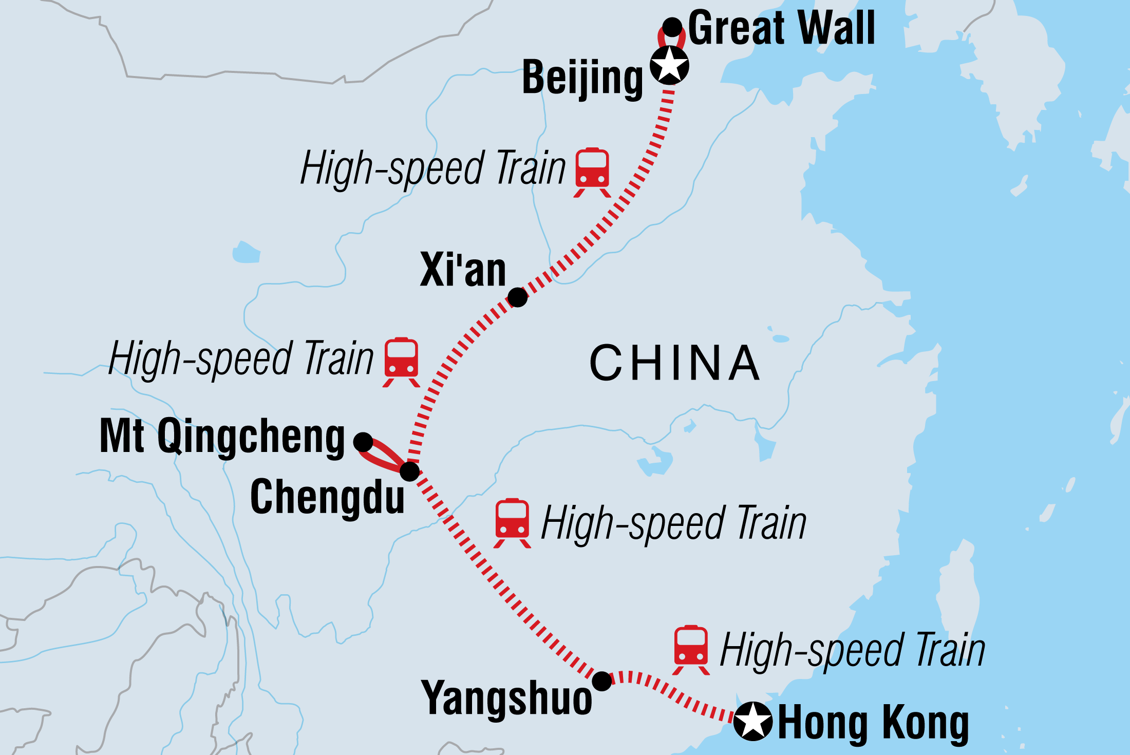 tourhub | Intrepid Travel | Beijing to Hong Kong Adventure | Tour Map