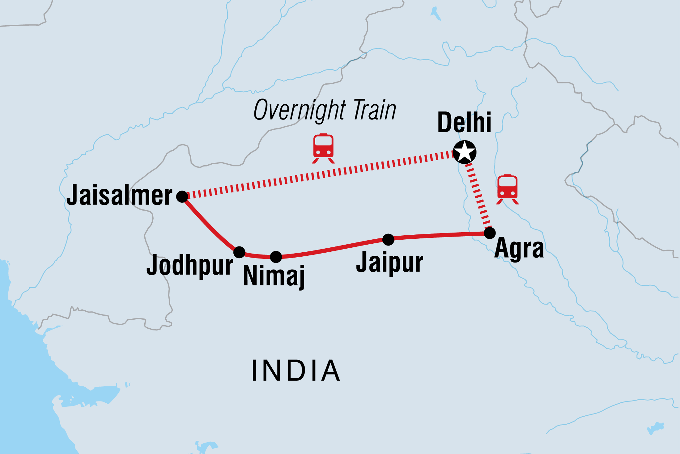tourhub | Intrepid Travel | Rajasthan Adventure | Tour Map