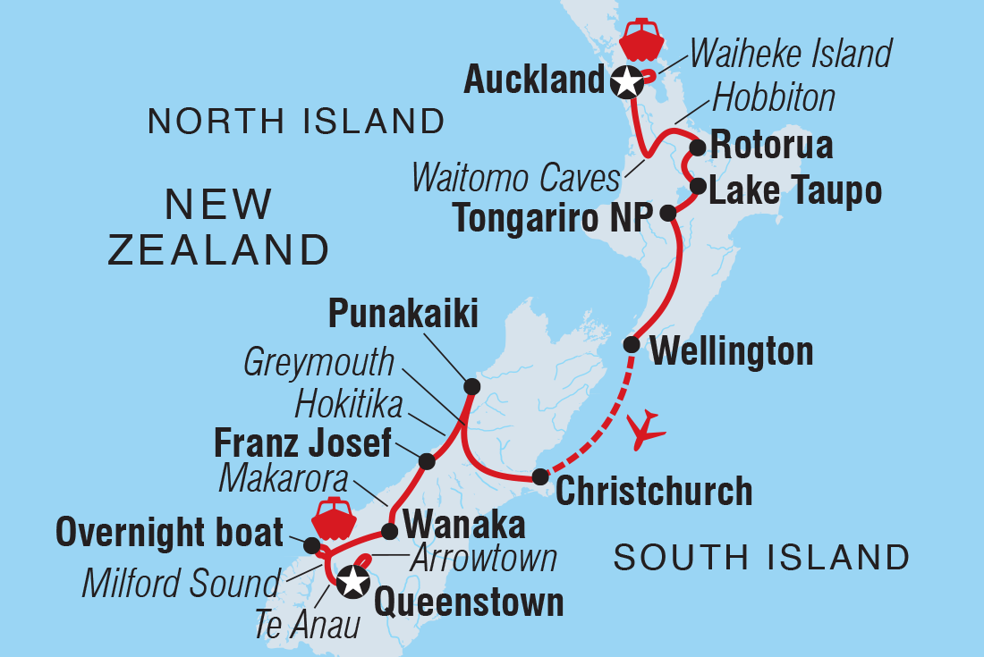 tourhub | Intrepid Travel | Premium New Zealand Encompassed | Tour Map