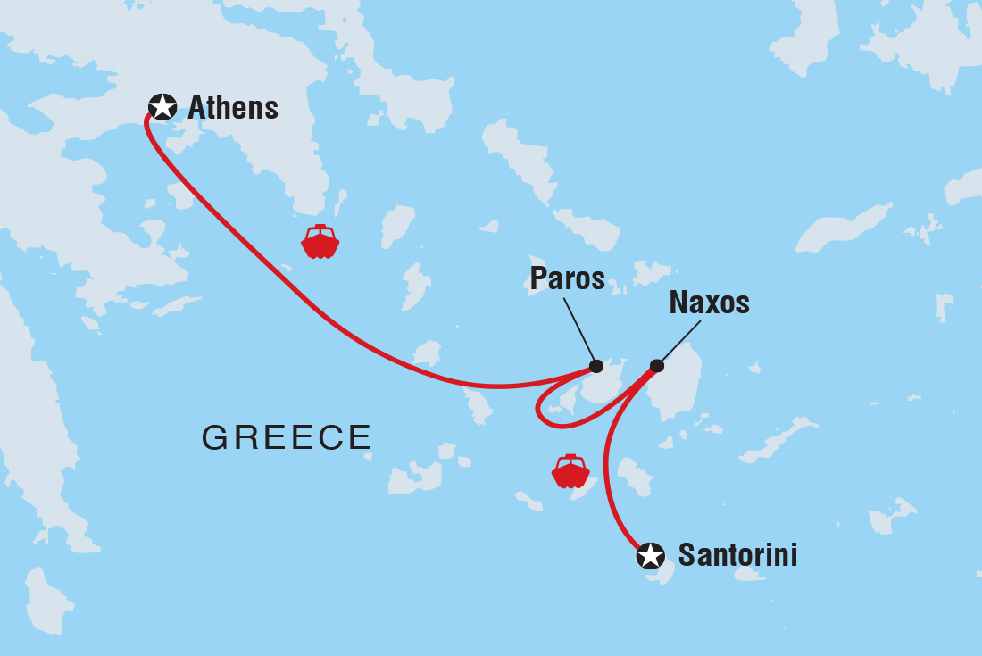 tourhub | Intrepid Travel | Premium Greece Cyclades Islands | Tour Map