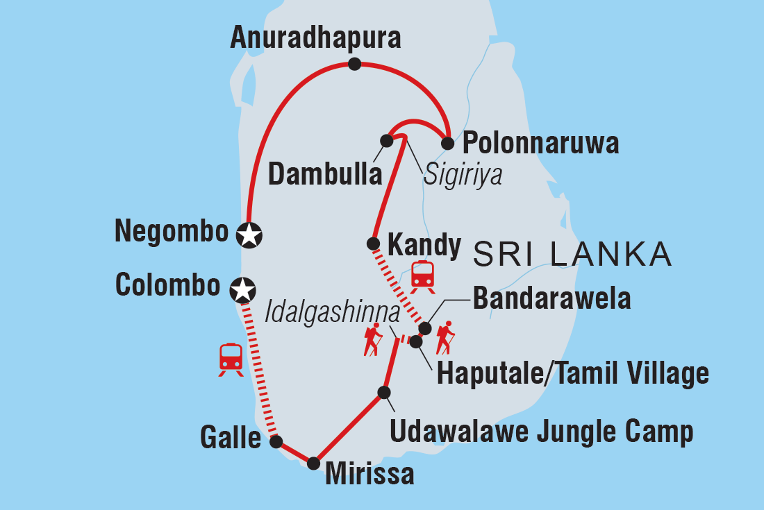 tourhub | Intrepid Travel | Best of Sri Lanka | Tour Map