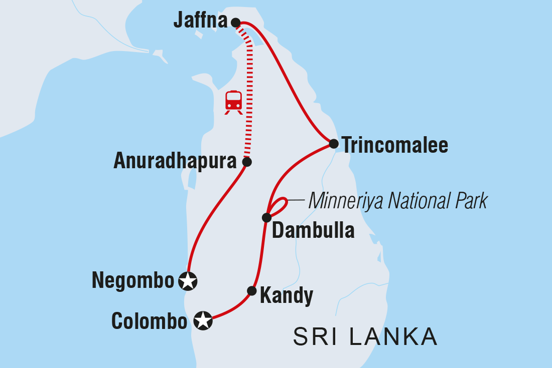 tourhub | Intrepid Travel | Sri Lanka Explorer | Tour Map