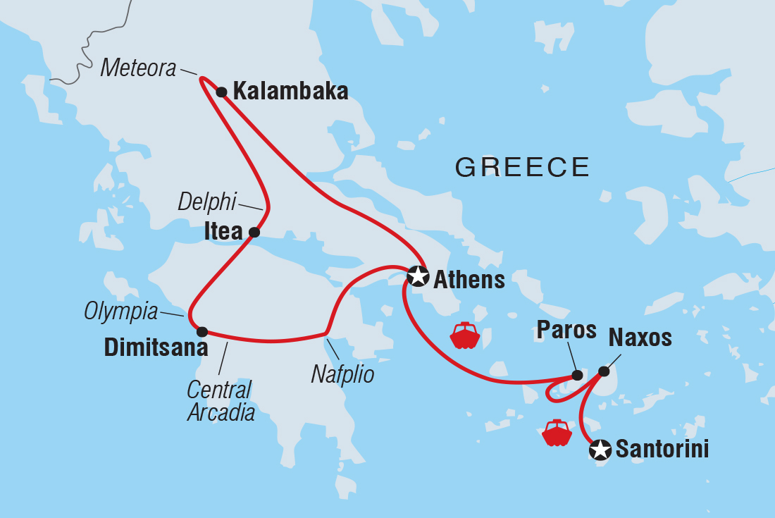 tourhub | Intrepid Travel | Premium Greece in Depth | Tour Map