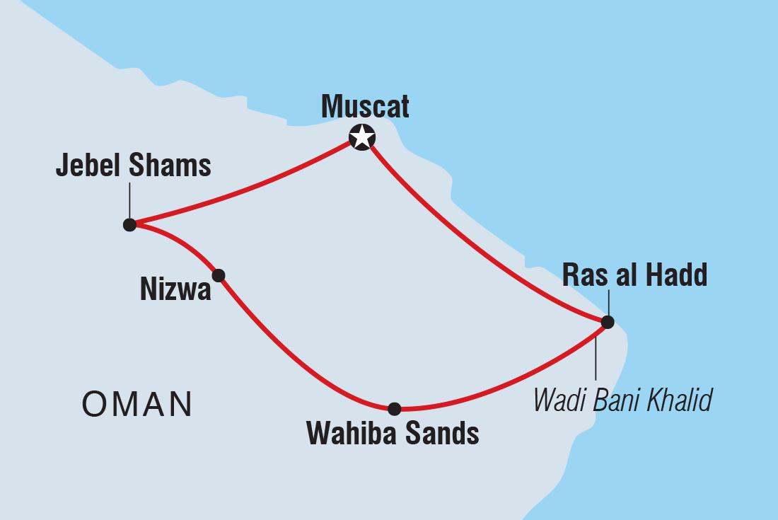 tourhub | Intrepid Travel | Discover Oman | Tour Map