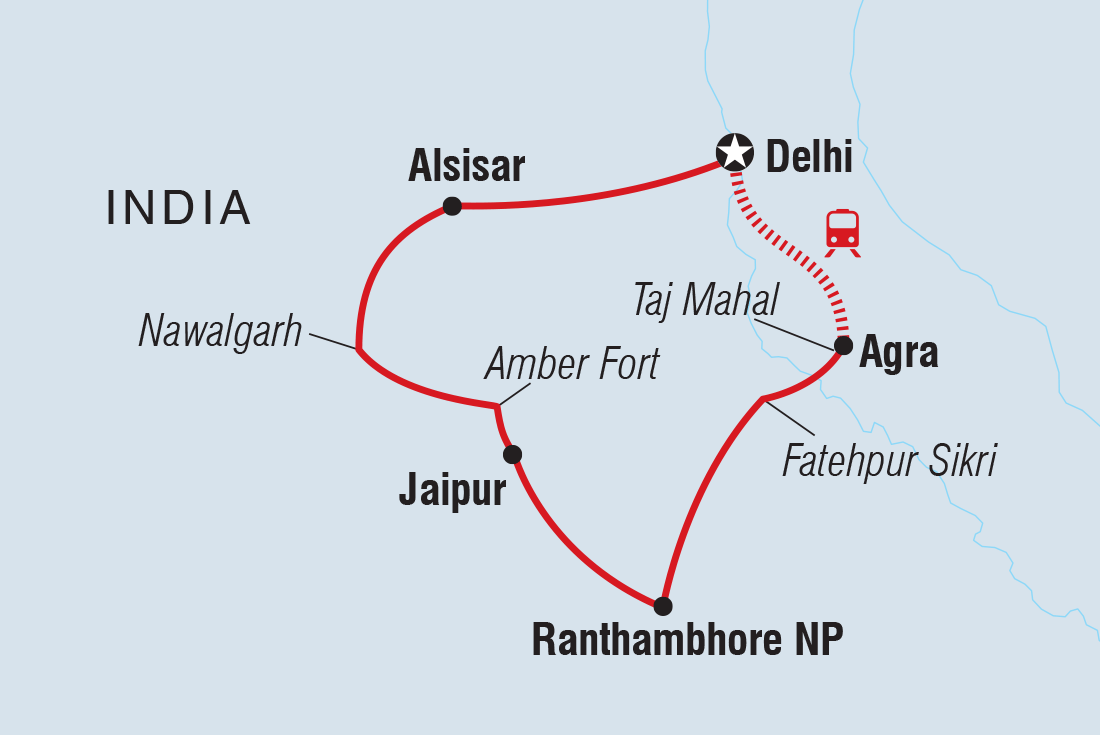 tourhub | Intrepid Travel | Northern India Family Holiday | Tour Map
