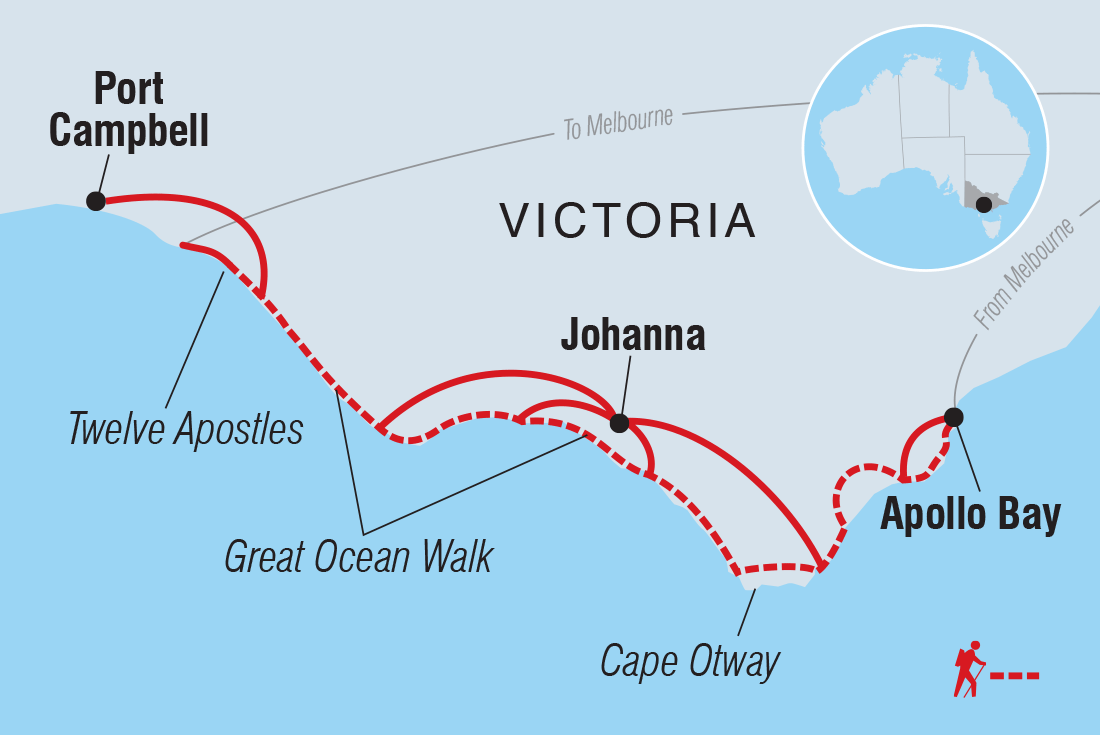 tourhub | Intrepid Travel | Hike the Great Ocean Walk | Tour Map