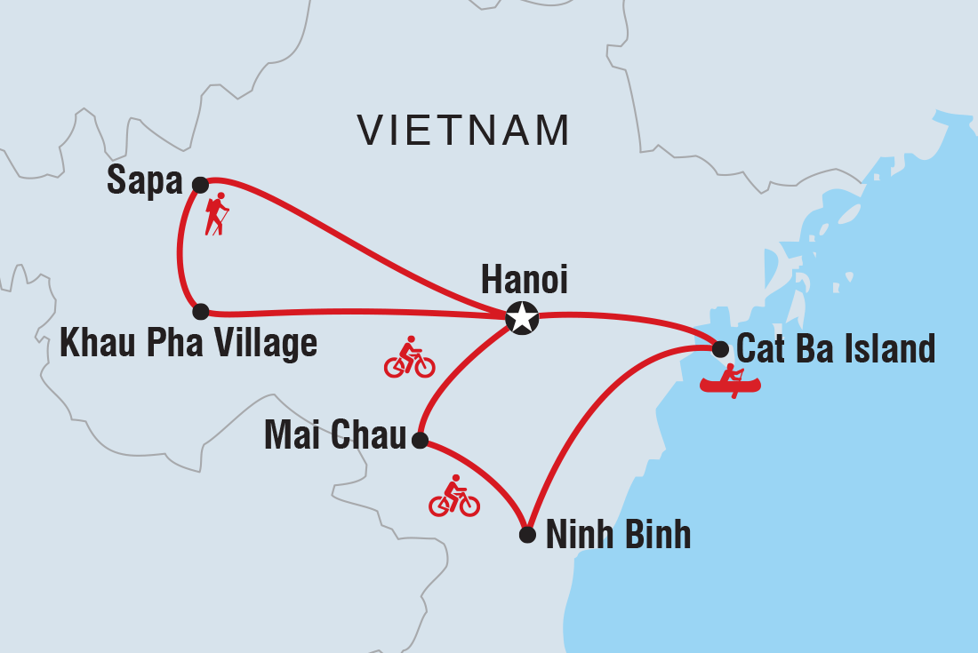 tourhub | Intrepid Travel | Vietnam: Hike, Bike & Kayak | Tour Map