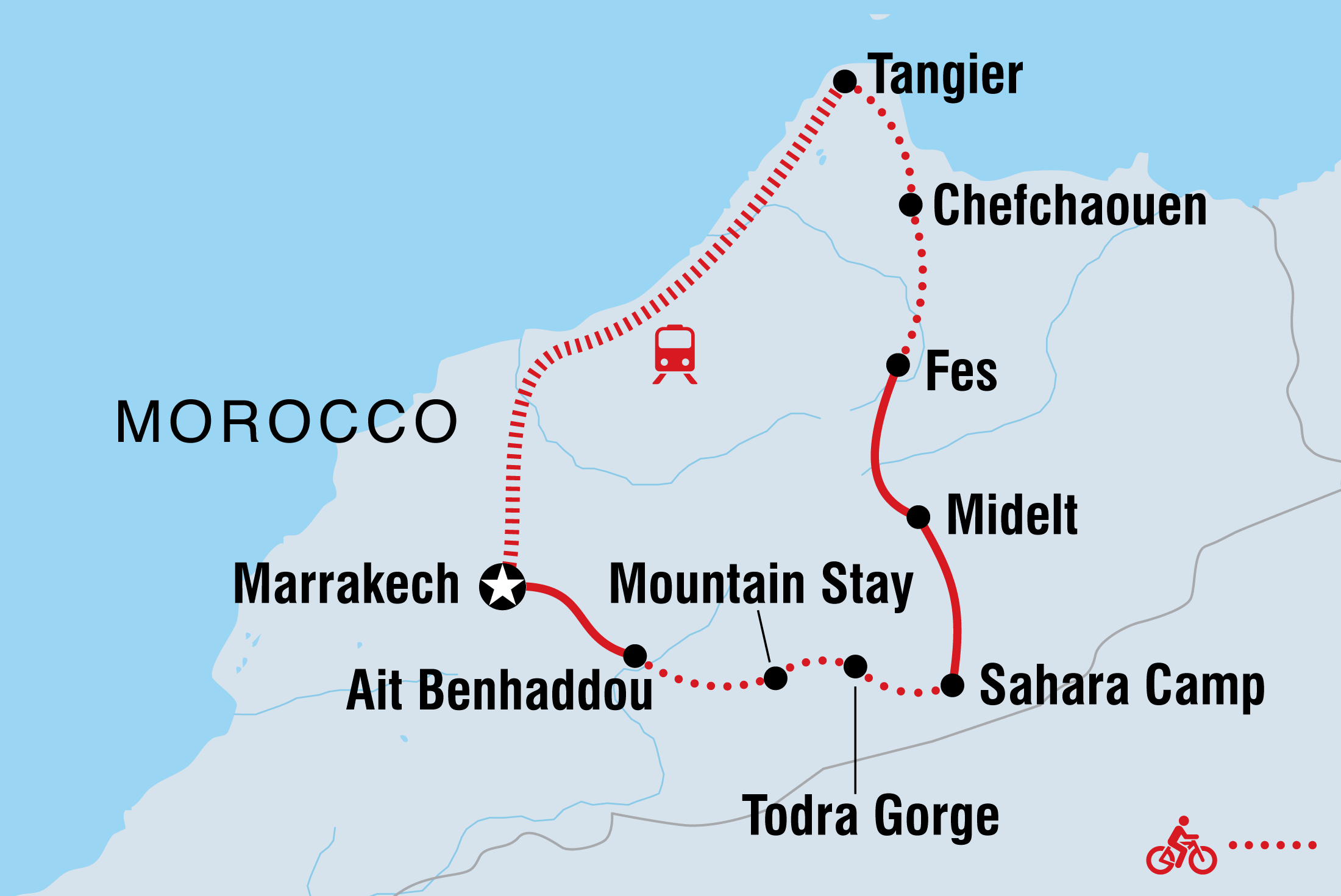 tourhub | Intrepid Travel | Cycle Morocco | Tour Map