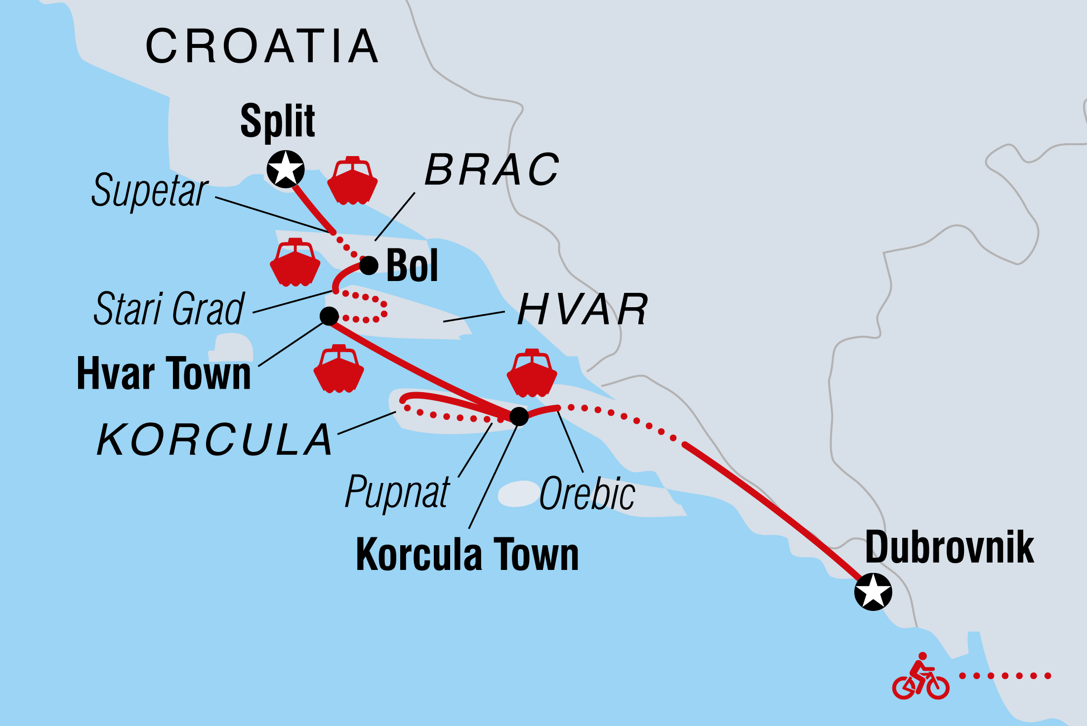 tourhub | Intrepid Travel | Cycle Croatia | Tour Map