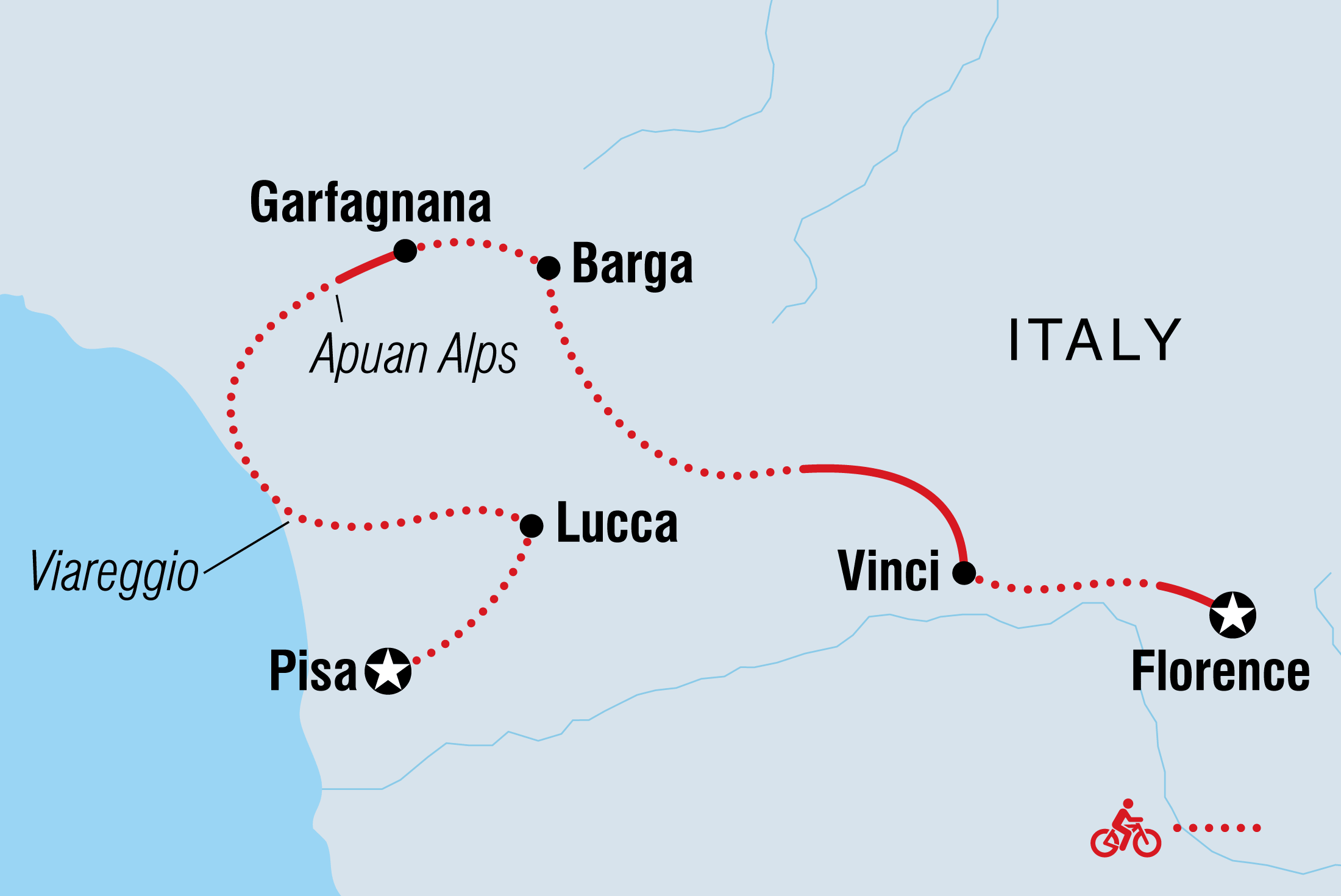 tourhub | Intrepid Travel | Cycle Tuscany | Tour Map