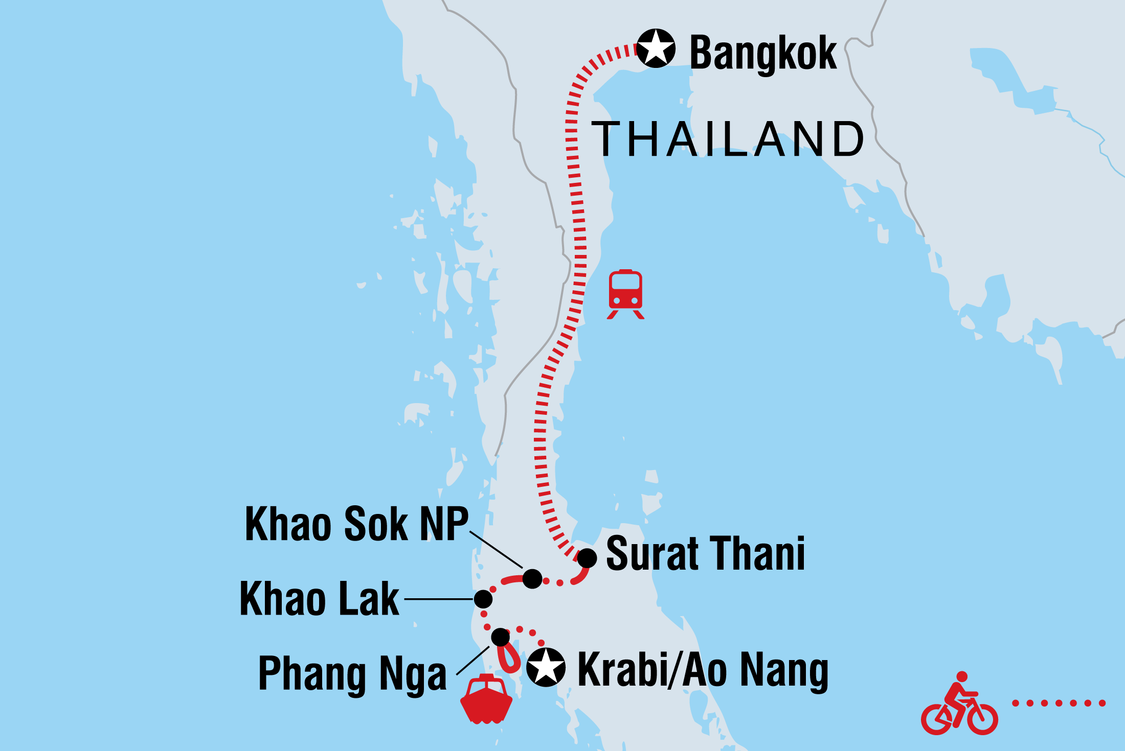 tourhub | Intrepid Travel | Cycle Southern Thailand | Tour Map