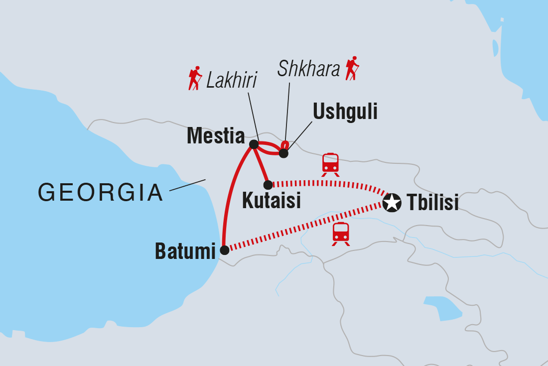 tourhub | Intrepid Travel | Georgia Adventure | Tour Map