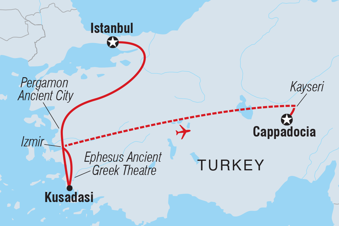 tourhub | Intrepid Travel | Premium Turkey | Tour Map