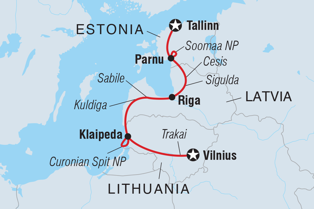 Premium Baltics Itinerary Map