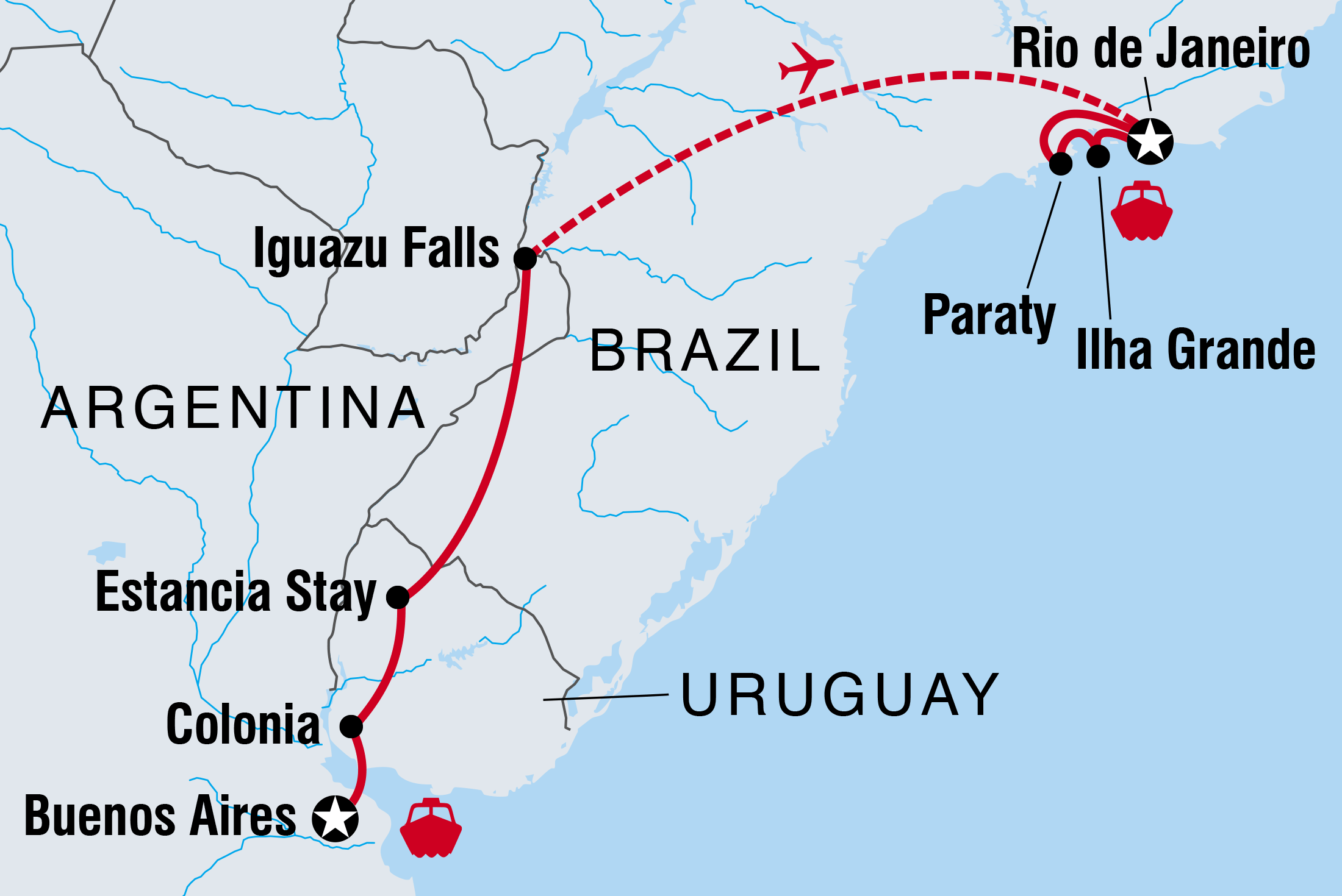 tourhub | Intrepid Travel | Buenos Aires to Rio Explorer  | Tour Map