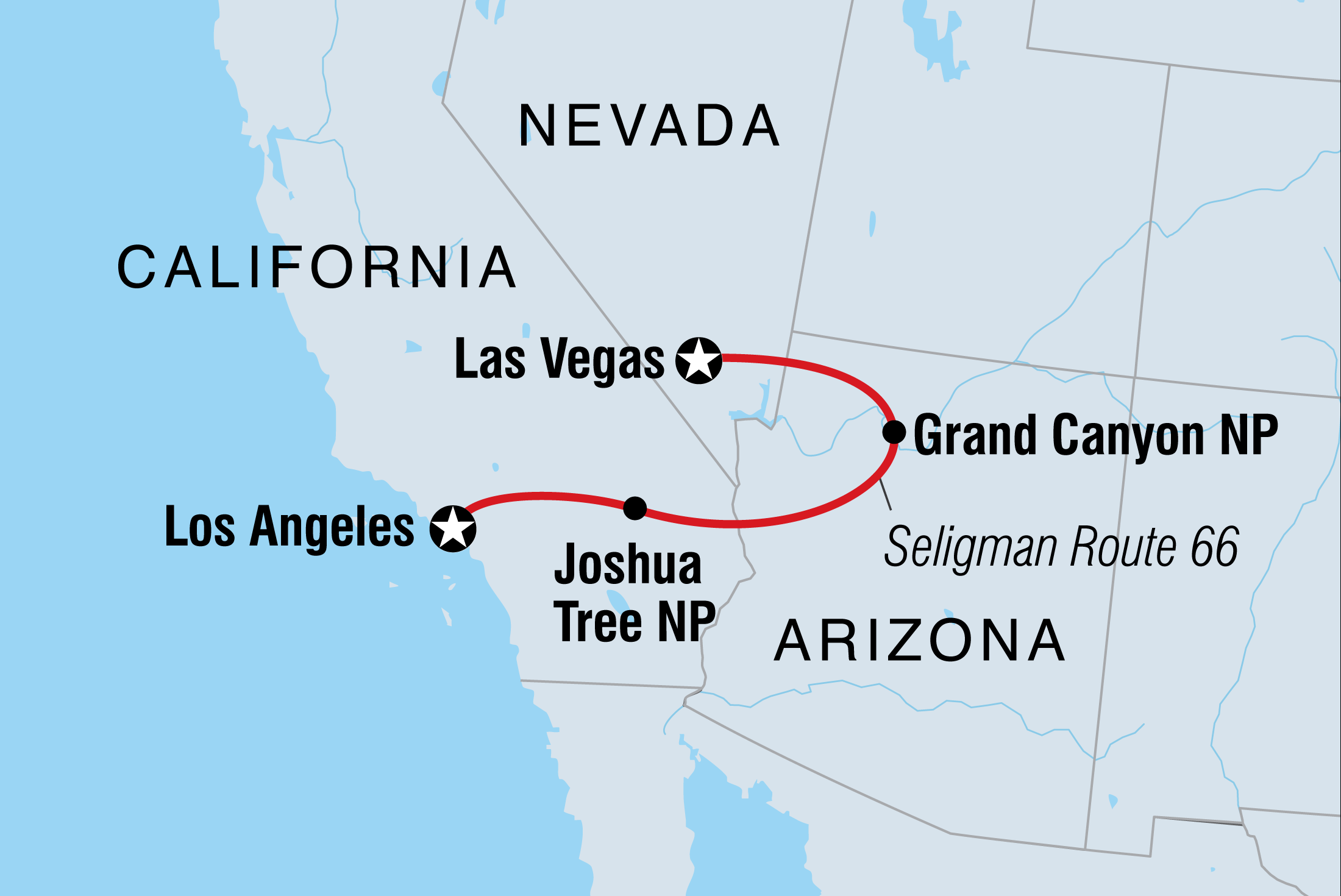 tourhub | Intrepid Travel | LA to Vegas Adventure | Tour Map