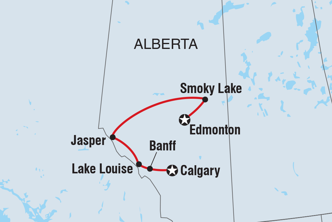 Canadian Rockies & Northern Lights Itinerary Map