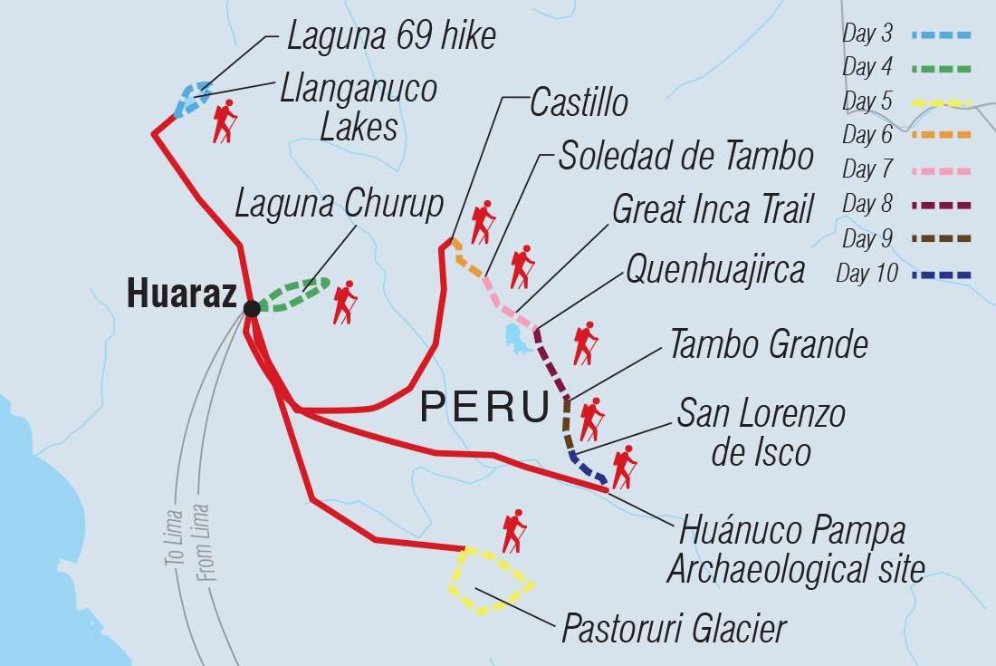 tourhub | Intrepid Travel | Peru Expedition: Trek the Great Inca Road | Tour Map