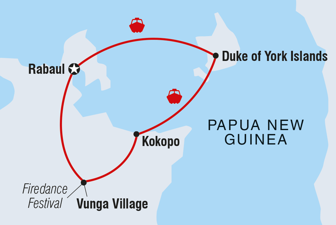 tourhub | Intrepid Travel | Papua New Guinea Expedition: Firedance Festival | Tour Map