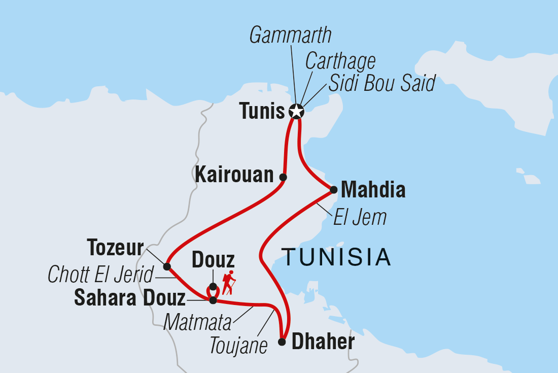 tourhub | Intrepid Travel | Tunisia Expedition | Tour Map