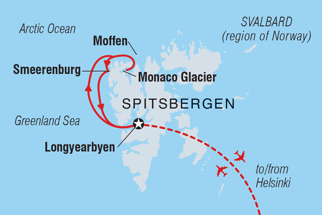 tourhub | Intrepid Travel | Spitsbergen Highlights | Tour Map
