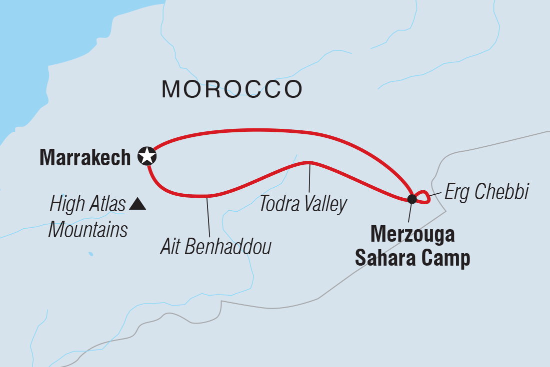 tourhub | Intrepid Travel | Sahara Mini Adventure | Tour Map