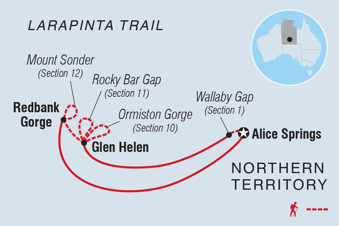 tourhub | Intrepid Travel | Trek the Larapinta Trail | Tour Map