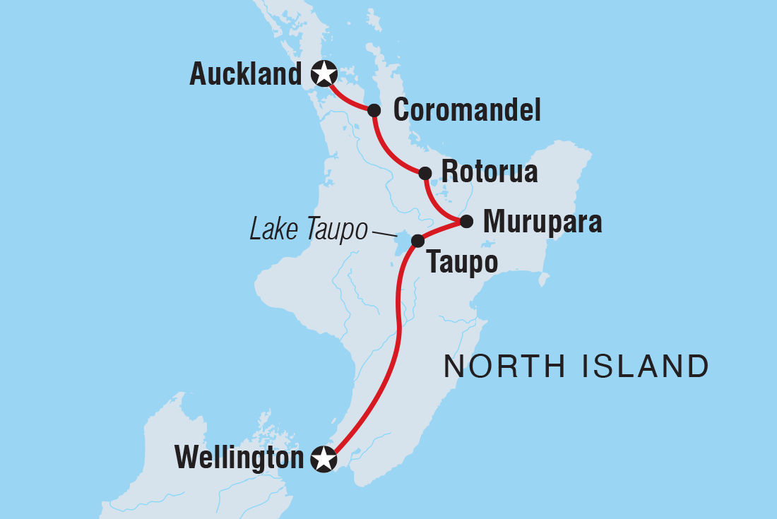 tourhub | Intrepid Travel | New Zealand's North Island Adventure (Southbound) | Tour Map