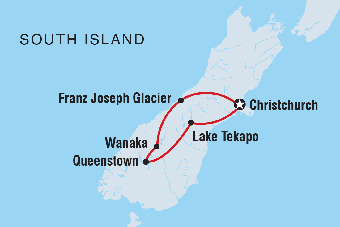tourhub | Intrepid Travel | New Zealand South Island Express | Tour Map