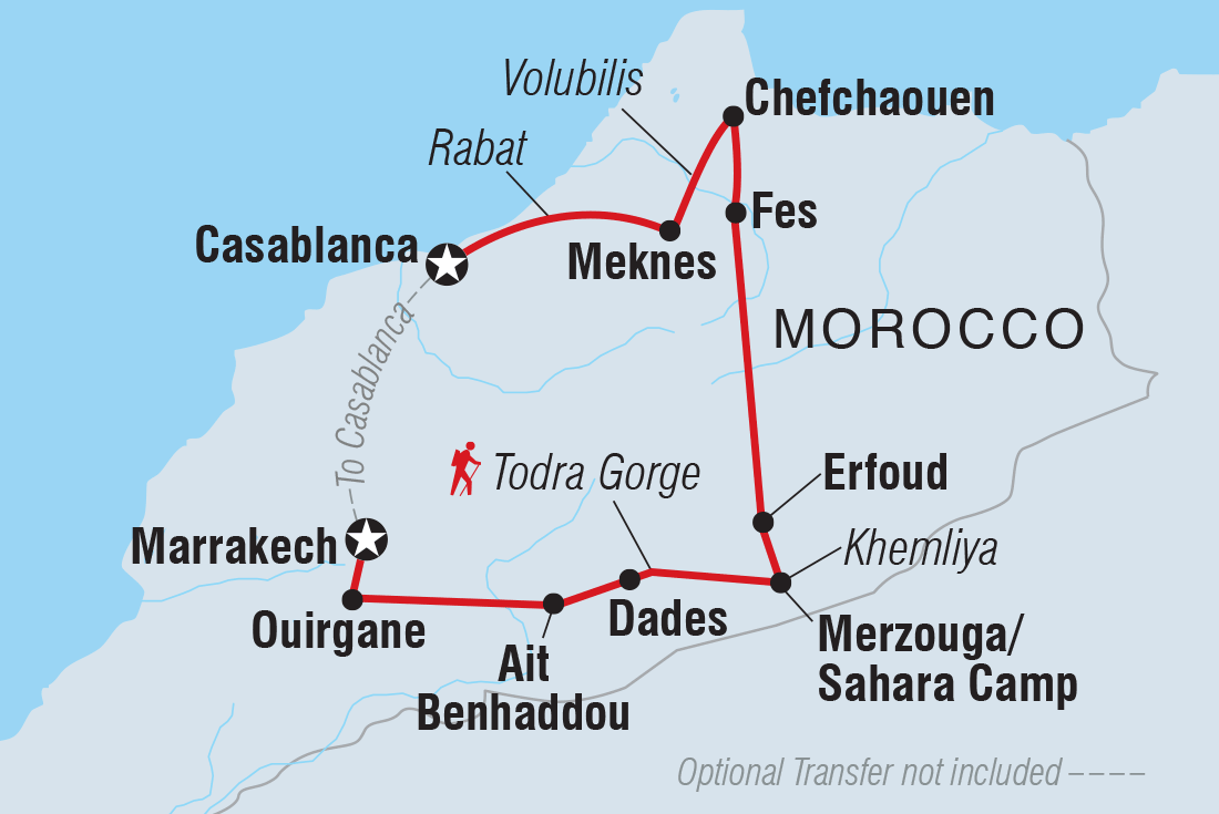 tourhub | Intrepid Travel | Premium Morocco in Depth | Tour Map