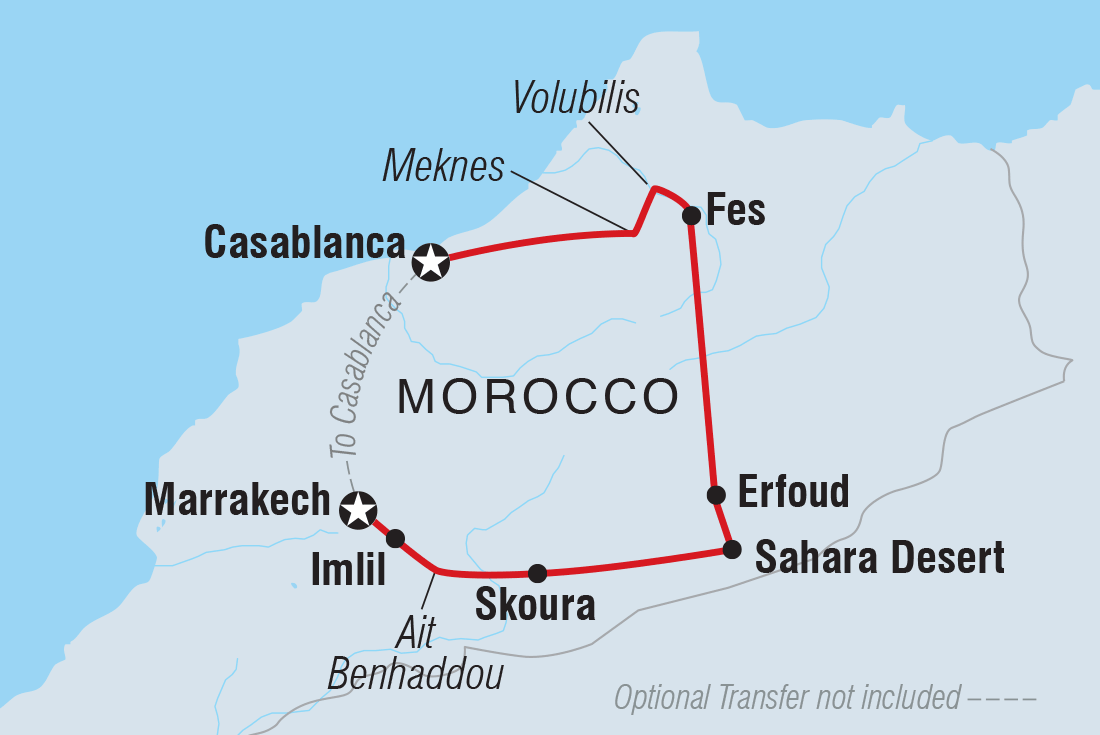 tourhub | Intrepid Travel | Premium Morocco Explorer | Tour Map