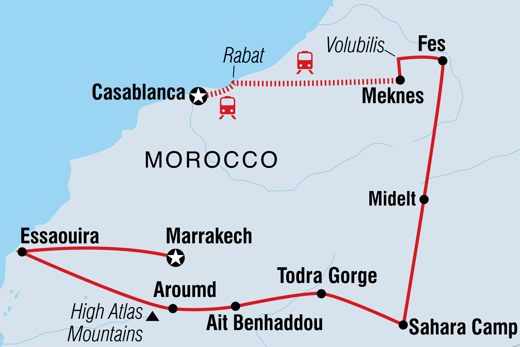 tourhub | Intrepid Travel | Best of Morocco | XMSC | Route Map